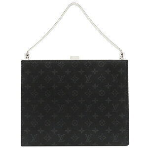 Louis Vuitton Ange Monogram Satin Handbag Black